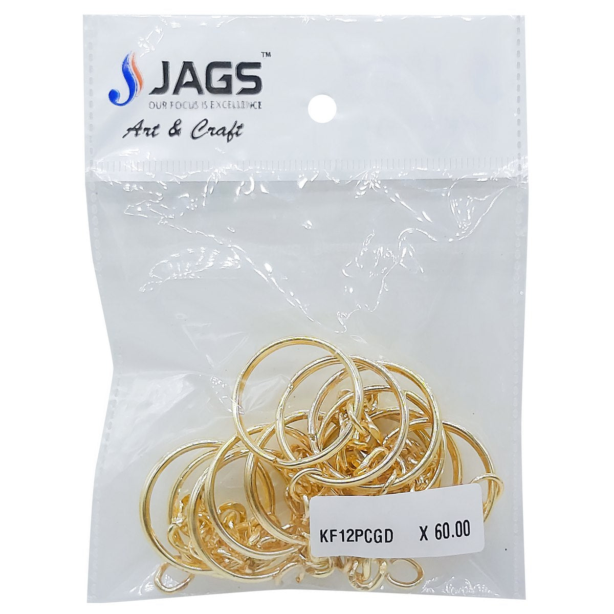 Gift To Love | Key Chain Fitting | Color : Gold | Pcs : 12 Pc | Code : KF12PCGD