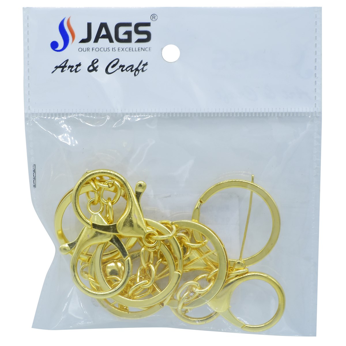 Gift To Love | Key Chain Fitting With Hook | Color : Gold | Pcs : 5 Pc | Code : KF5PCGD