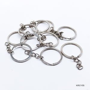 Gift To Love | Key Ring With Chain | Color : Silver | Size : 1.6 Mm X 30 Mm | Pcs : 10 Pcs | Code : KRC10S