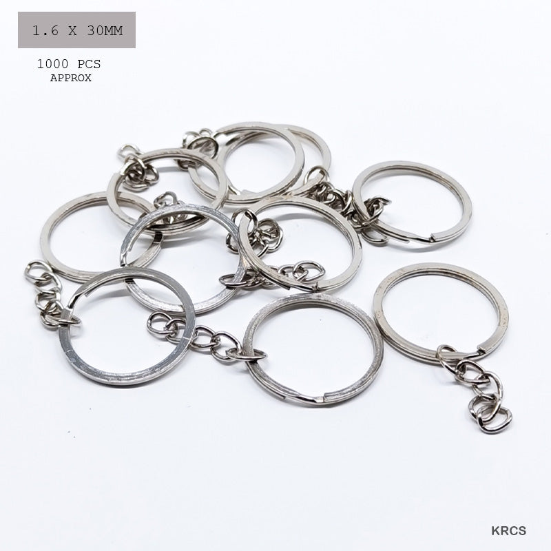 Gift To Love | Key Ring With Chain | Color : Silver | Size : 1.6 X 30 Mm | Pcs : 1000 Pc | Code : KRCS