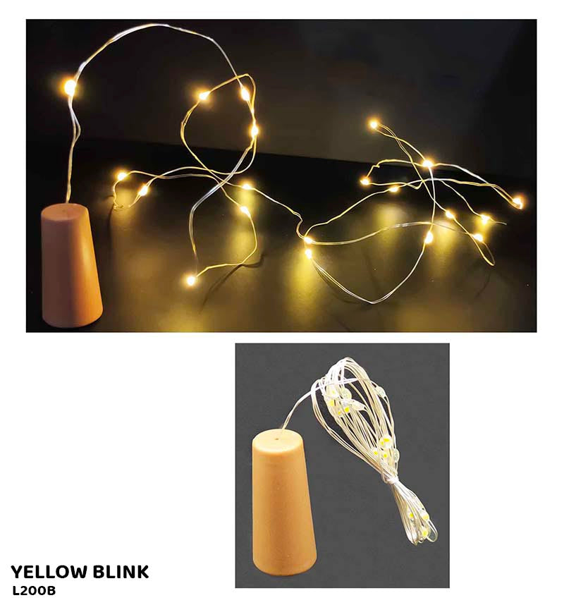 Gift To Love | Led Bottle Cork Light | Color : Yellow | Size : 200 Cm | Code : L200B