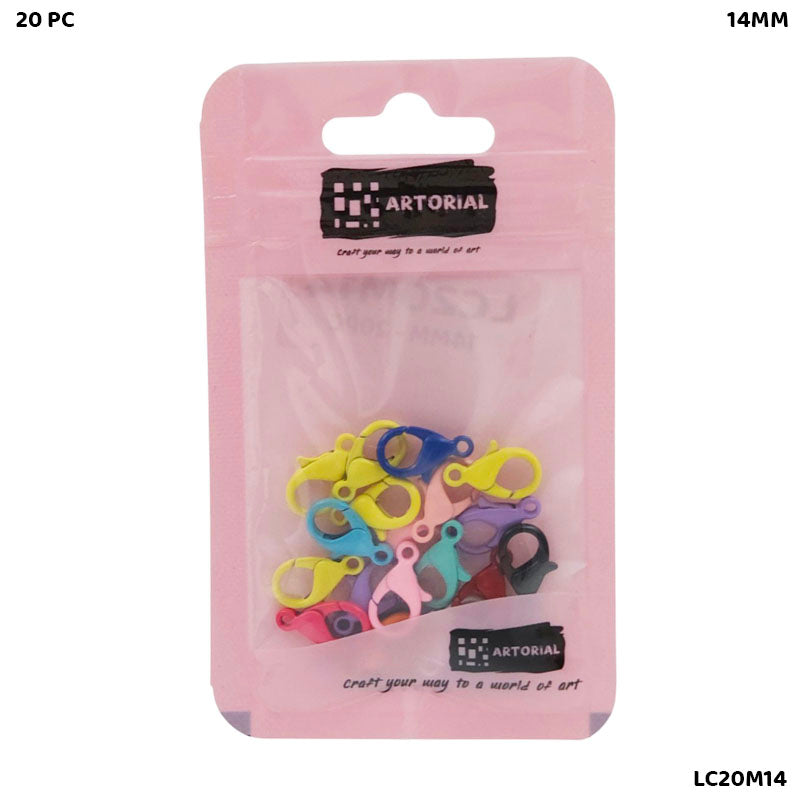 Gift To Love | Lobster Clasps Claw Hooks | Color : Multi | Size : 14 Mm | Pcs : 20 Pcs | Code : LC20M14