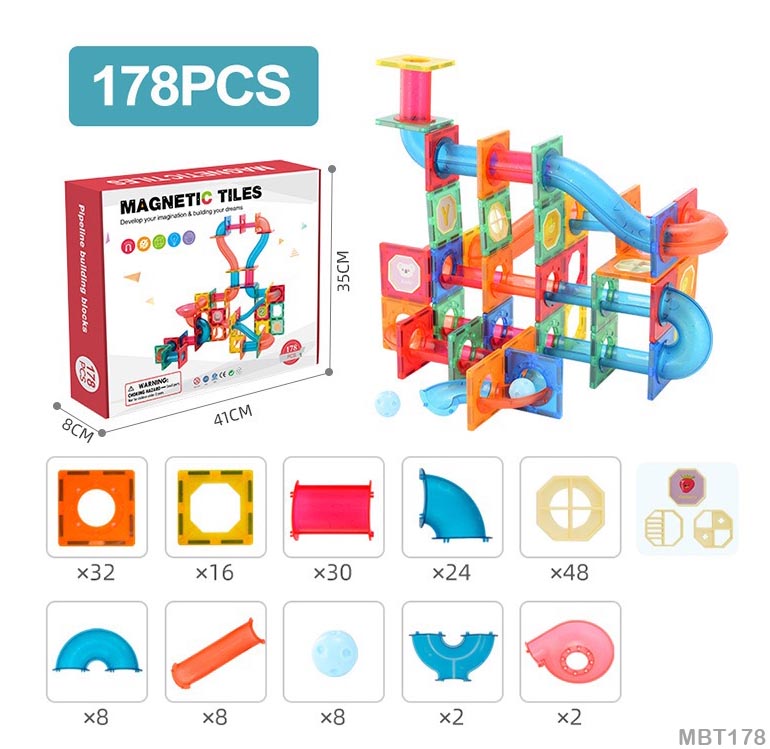 Gift To Love | Magnetic Building Tiles | Pcs : 178 Pcs | Code : MBT178