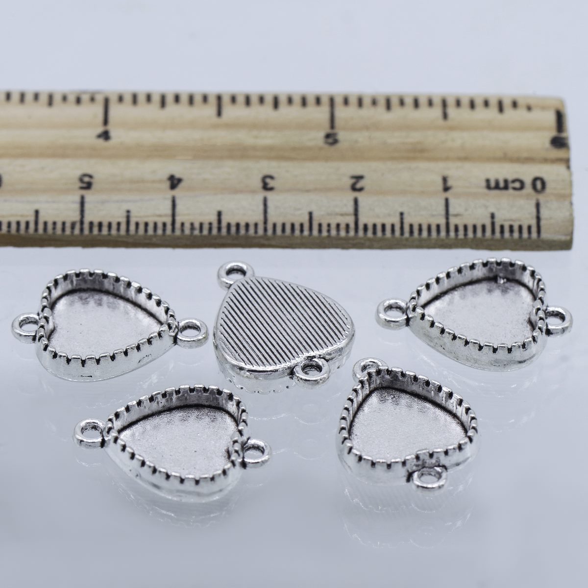 Gift To Love | Metal Craft Fitting Heart Double Hole | Pcs : 5 Pcs | Code : MC-1041
