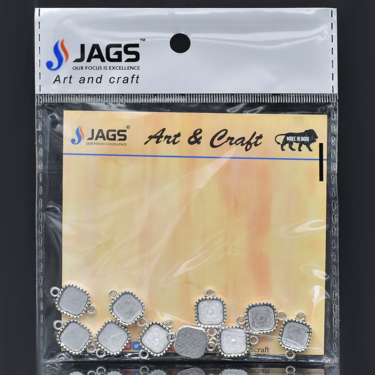 Gift To Love | Metal Craft Fitting Square Double Hole | Pcs : 5 Pcs | Code : MC-1271