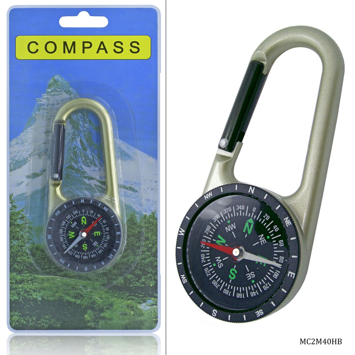 Gift To Love | Magnetic Compass 2In1 Metal | Size : Big | Code : MC2M40HB