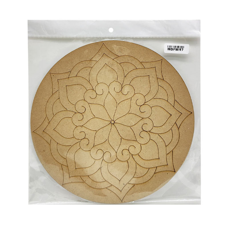 Gift To Love | Mdf Cutout Mandala Engrave | Size : 3Mm X 10Inch | Code : MDFMR7