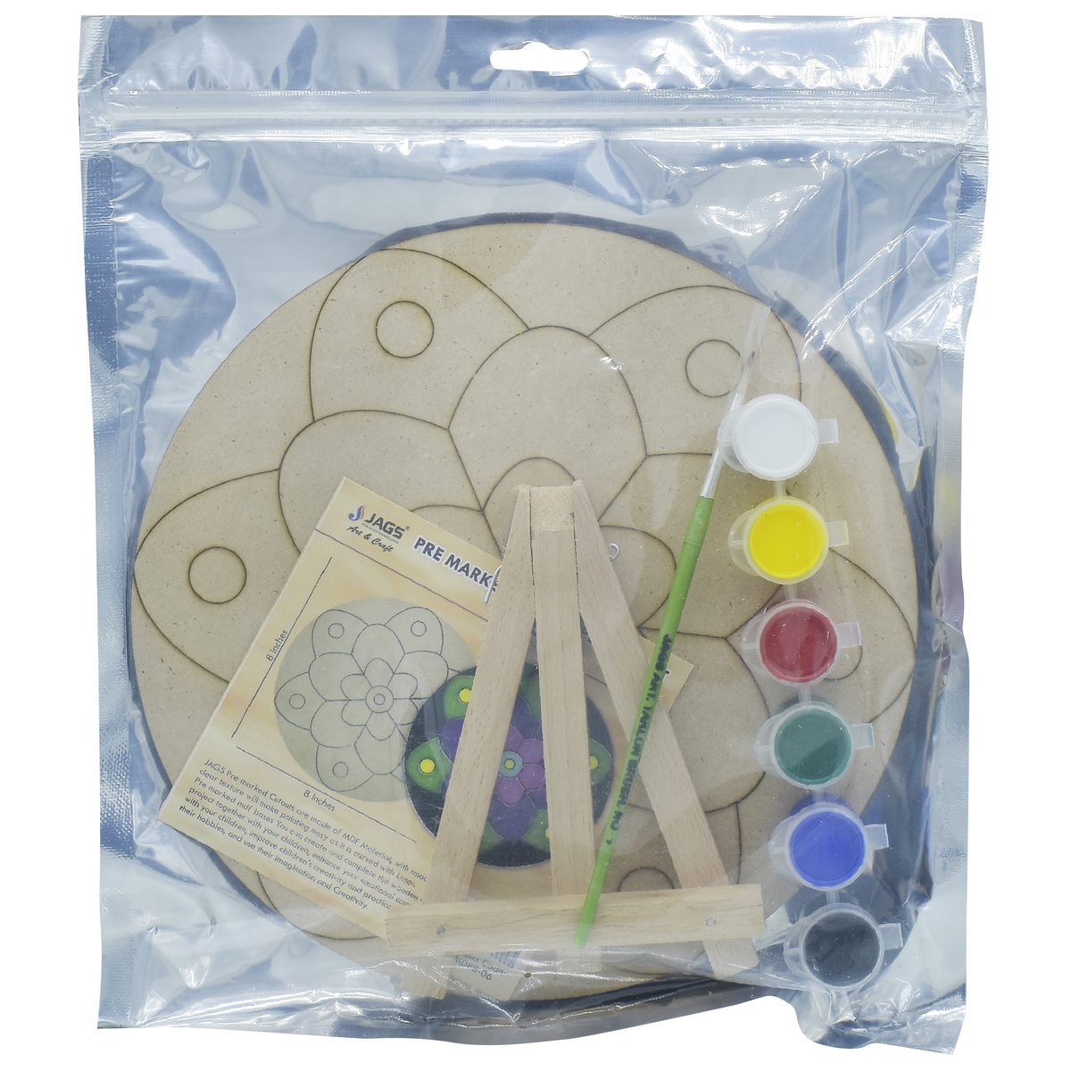 Gift To Love | Mdf Diy Painting Plate Kit Round Rangoli | Size : 8 Inch | Code : MDP8-06