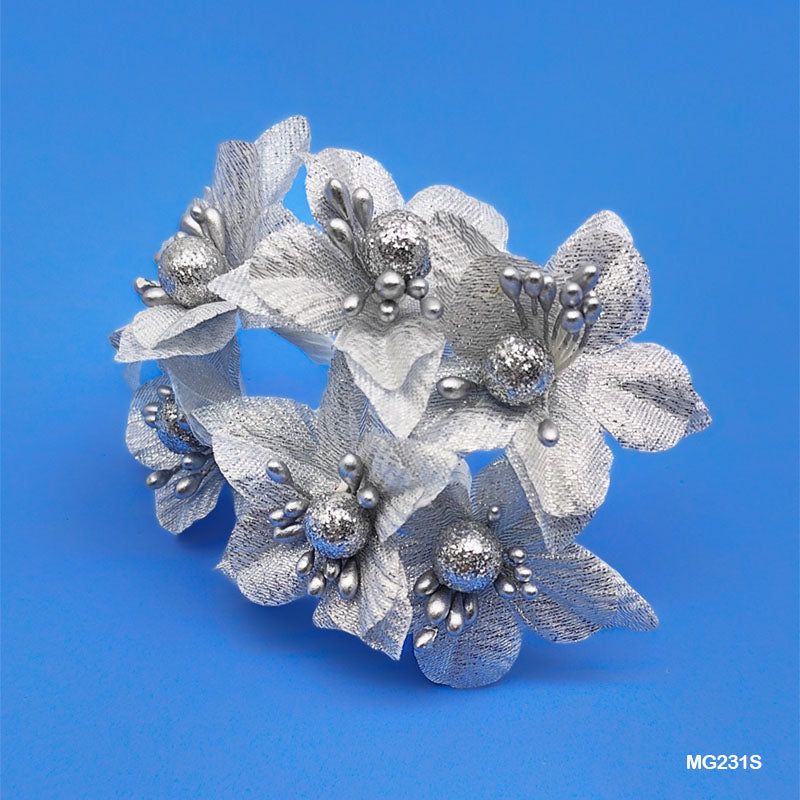 Gift To Love | Cloth Flower | Color : Silver | Pcs : 60 Pcs | Code : MG231S