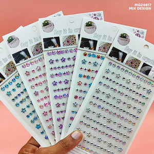 Gift To Love | Gem Stones Stay Crystal Flower Strip Sticker | Code : MG24617