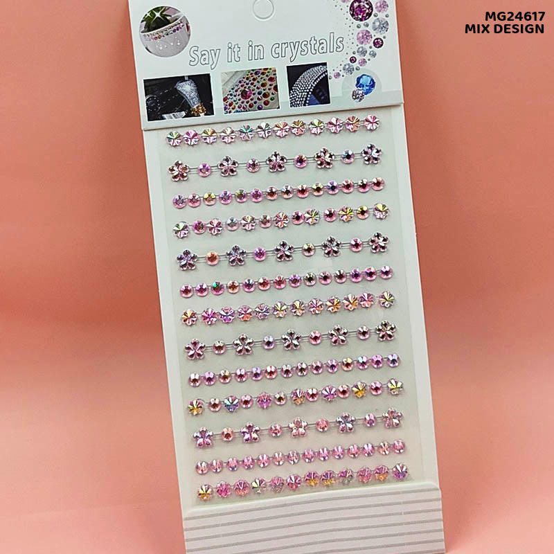 Gift To Love | Gem Stones Stay Crystal Flower Strip Sticker | Code : MG24617