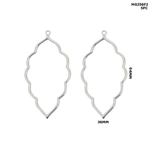 Gift To Love | Bezels Leaf Shape | Color : Silver | Pcs : 5 Pcs | Code : MG256F2