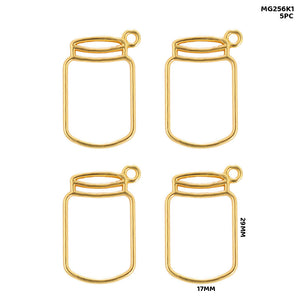 Gift To Love | Bezels Jar Shape | Color : Gold | Pcs : 5 Pcs | Code : MG256K1