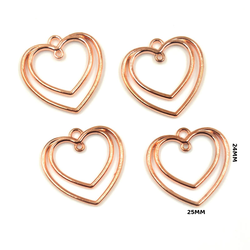 Gift To Love | Bezels Heart Shape | Color : Rose Gold | Pcs : 5 Pcs | Code : MG256L3