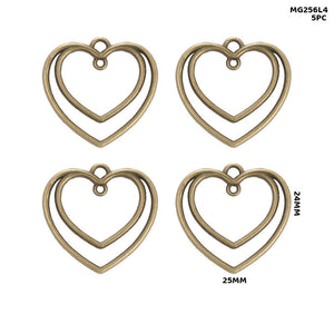 Gift To Love | Bezels Heart Shape | Color : Copper | Pcs : 5 Pcs | Code : MG256L4