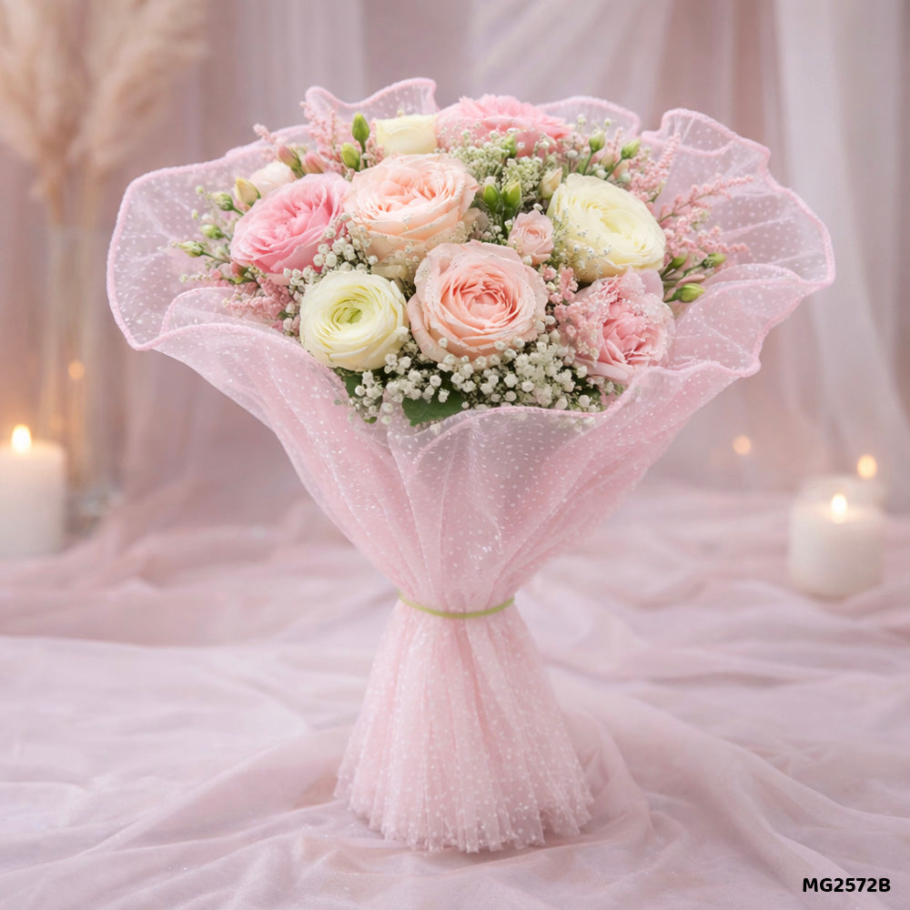 Gift To Love | Snow Wrapping Paper Net Wrinkled | Color : Light Pink | Code : MG2572B