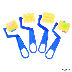 Gift To Love | Sponge Design Plastic Handle | Color : Blue | Pcs : 4 Pcs | Code : MG2847