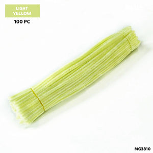 Gift To Love | Craft Pipe Cleaner Chenille Stem Soft Fuzzy Wire | Color : Pastel Yellow | Size : 7 Mm X 30 Cm | Pcs : 100 Pcs | Code : MG3810
