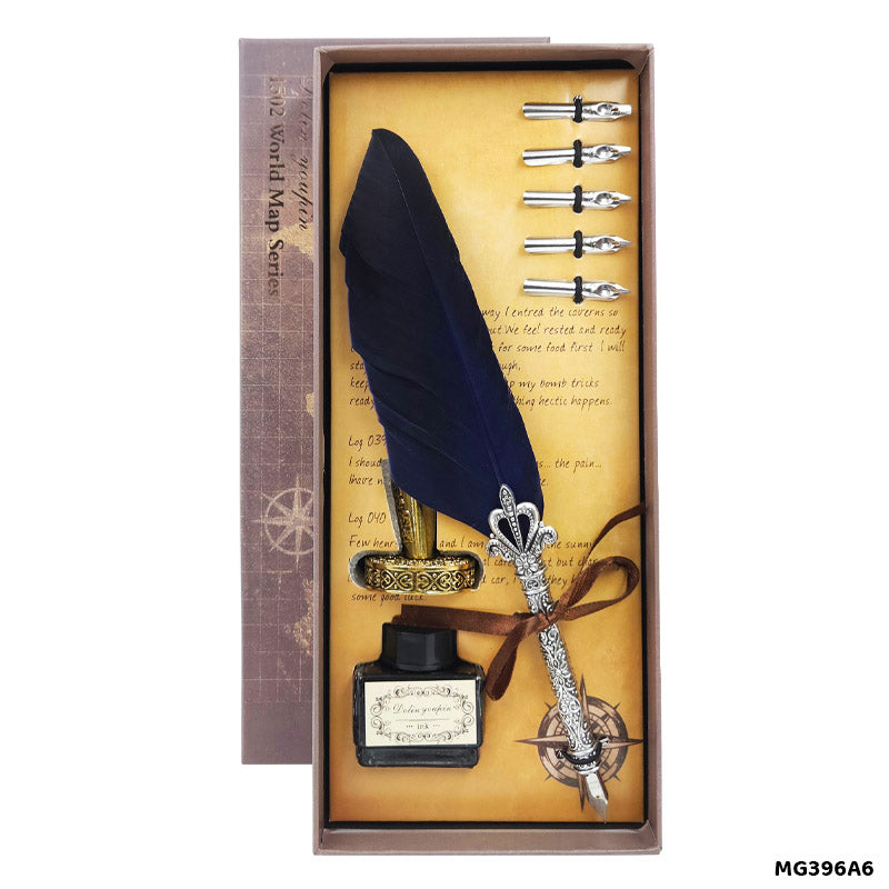 Gift To Love | Feather Ink Pen Box Set | Color : Blue | Code : MG396A6