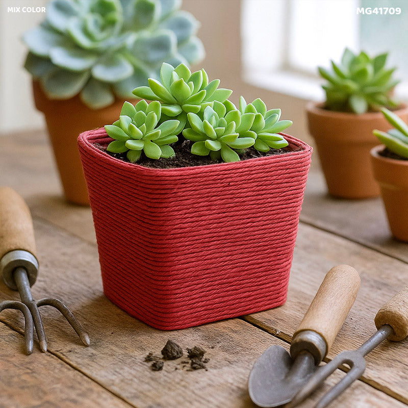 Gift To Love | Paper Thread Decoration Basket | Size : Square | Code : MG41709