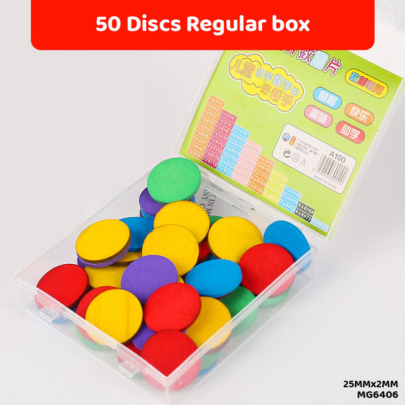 Gift To Love | Craft Wood Coin | Color : Multi | Size : 25 Mm X 2 Mm | Pcs : 50 Pc | Code : MG6406