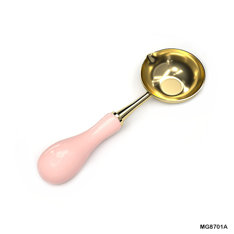 Gift To Love | Wax Melting Spoon | Color : Pink | Size : Wooden S Handle | Code : MG8701A