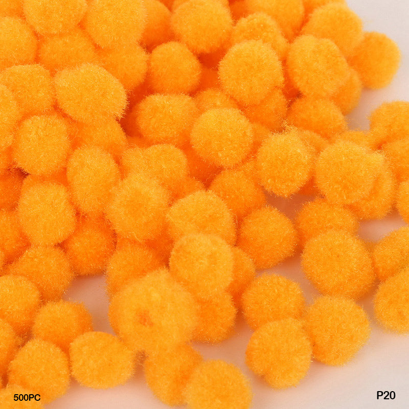 Gift To Love | Pompom Plain Medium | Color : Light Orange | Size : 2Cm | Pcs : 500 Pcs | Code : P20
