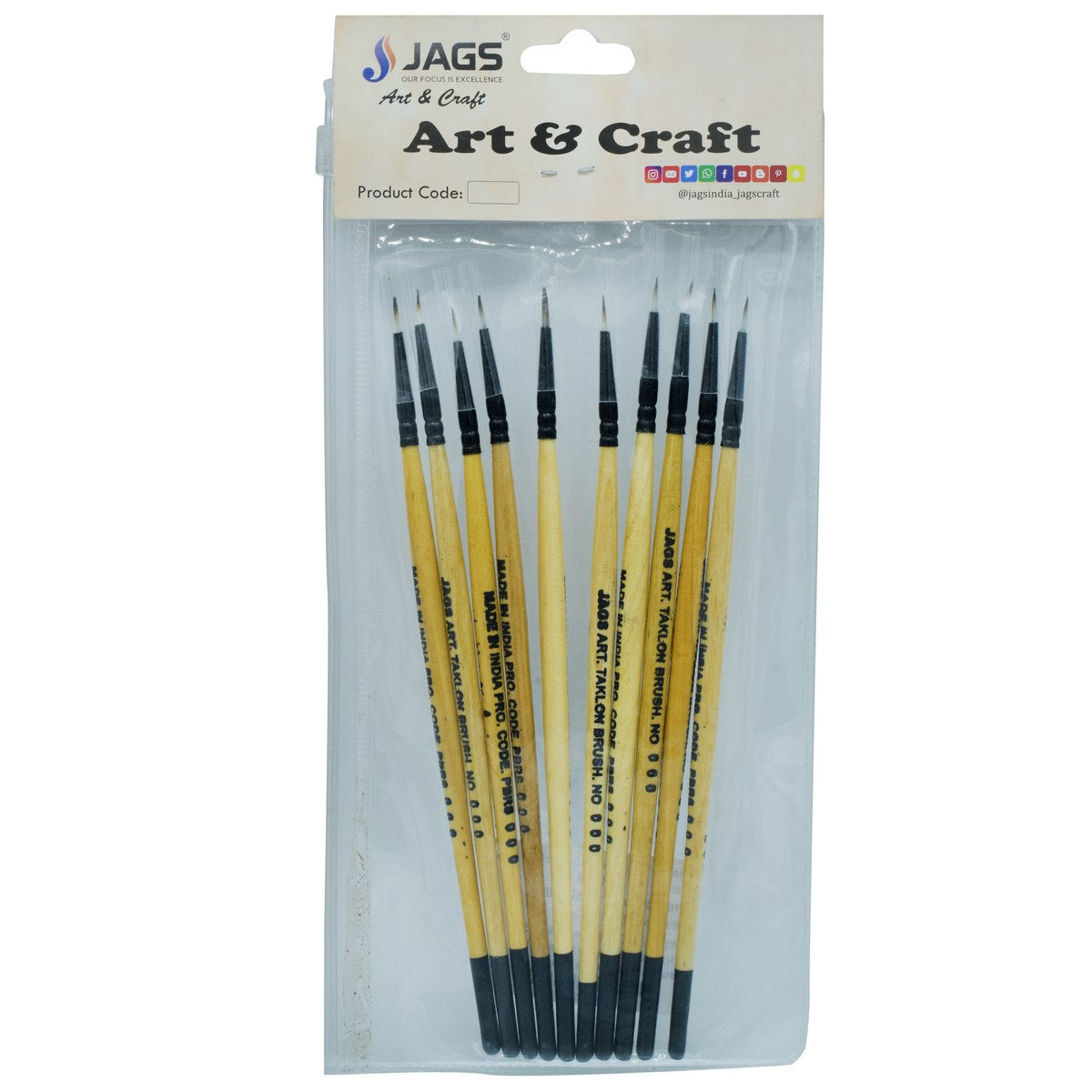 Gift To Love | Painting Brush Round Synthetic Hair | Size : No 000 | Code : PBRS000
