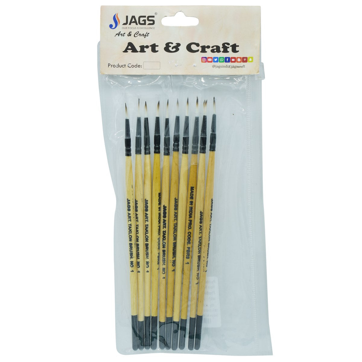 Gift To Love | Painting Brush Round Synthetic Hair | Size : No 1 | Code : PBRS01