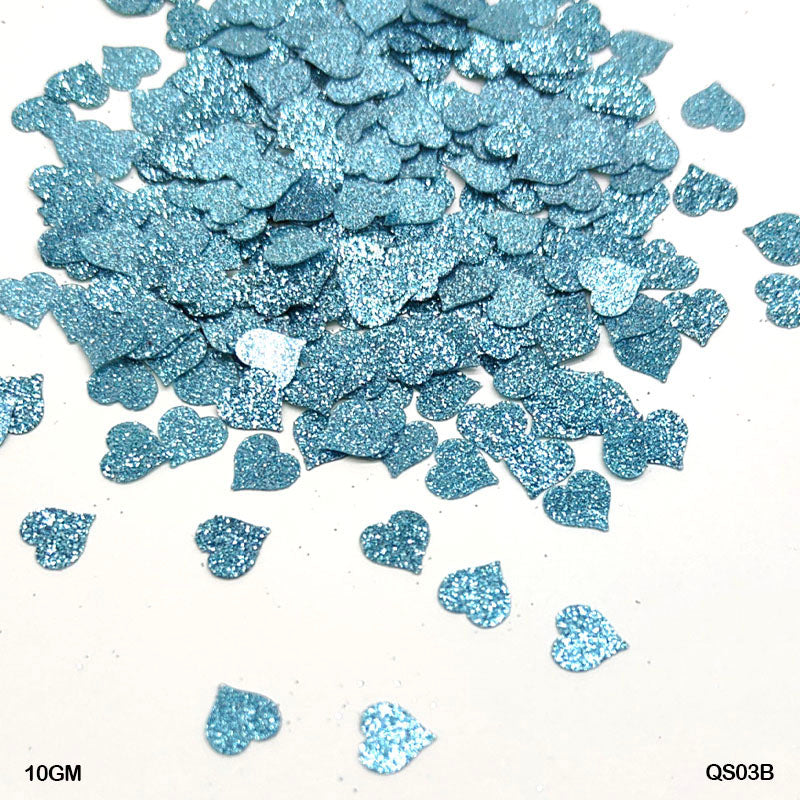 Gift To Love | Heart Glitter Sequins | Size : 7 Mm | Pcs : 10 Gm | Code : QS03B