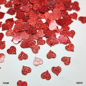 Gift To Love | Heart Glitter Sequence | Size : 7 Mm | Pcs : 10 Gm | Code : QS03I