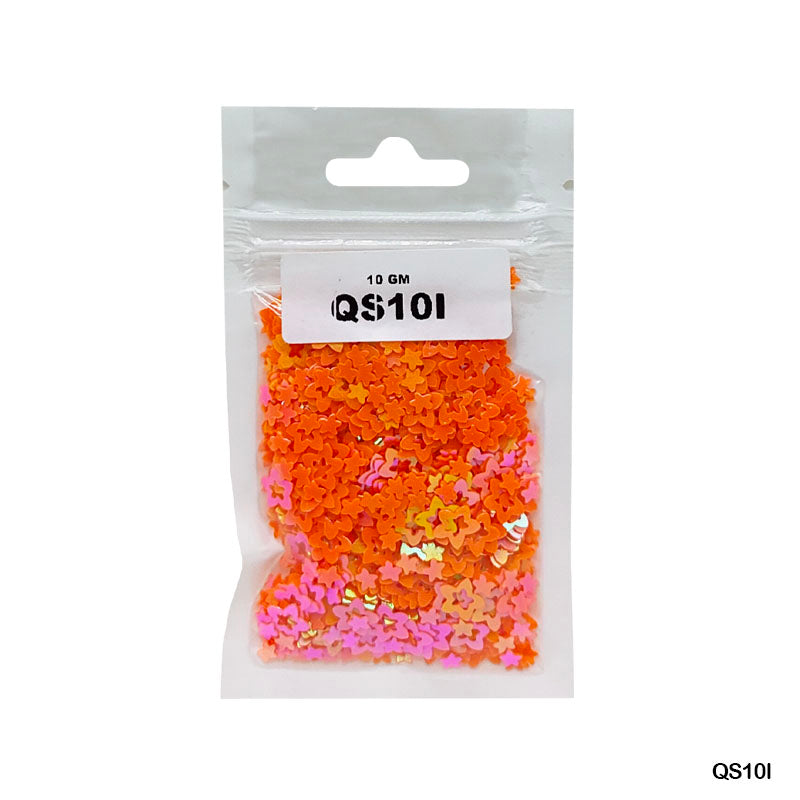 Gift To Love | Star Flower Sequins | Color : Dark Orange | Size : 7 Mm | Pcs : 10 Gm | Code : QS10I