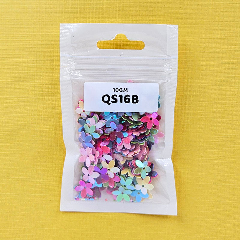 Gift To Love | Flower Sequins | Size : 10 Mm | Pcs : 10 Gm | Code : QS16B