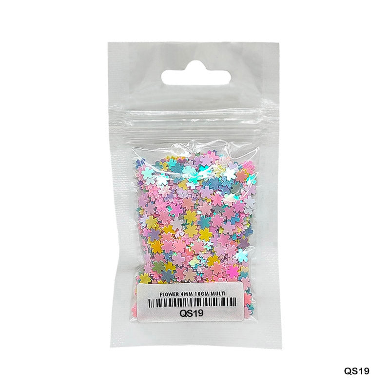 Gift To Love | Flower Sequins | Color : Multi | Size : 4 Mm | Pcs : 10 Gm | Code : QS19