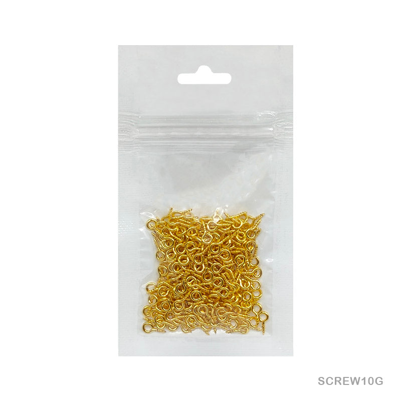 Gift To Love | Screw Steel | Color : Gold | Size : 1 Mm X 4 Mm X 8 Mm | Pcs : 10 Gm | Code : SCREW10G