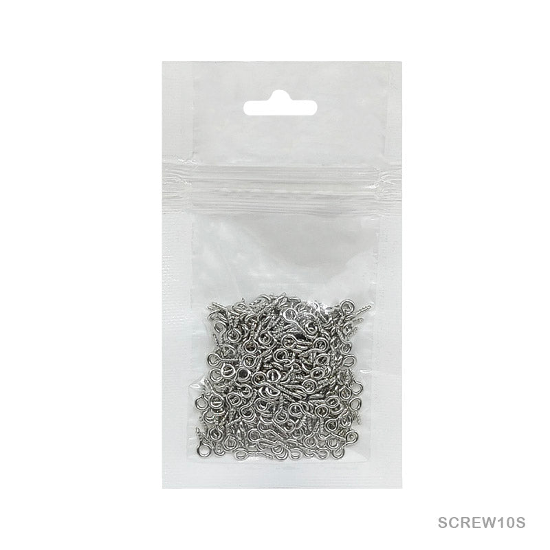 Gift To Love | Screw Steel | Color : Silver | Size : 1 Mm X 4 Mm X 8 Mm | Pcs : 10 Gm | Code : SCREW10S