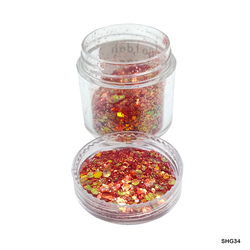 Gift To Love | Shimmer Glitter | Color : Golden Mirage Red | Code : SHG34