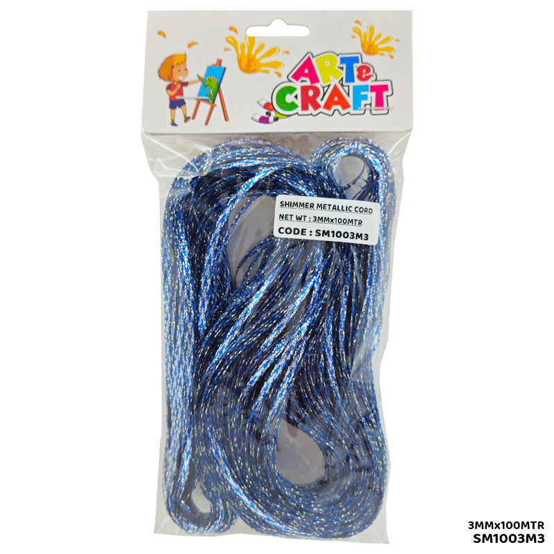 Gift To Love | Shimmer Metallic Cord Thread | Color : Multi | Size : 3 Mm X 100 Mtr | Code : SM1003M3