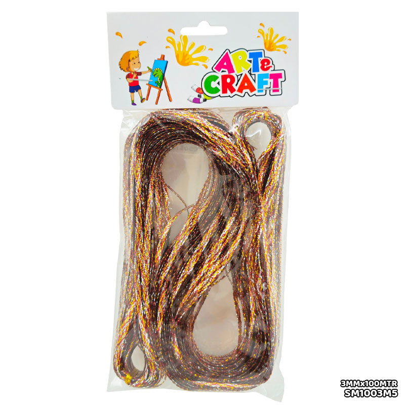 Gift To Love | Shimmer Metallic Cord Thread | Color : Multi | Size : 3 Mm X 100 Mtr | Code : SM1003M5
