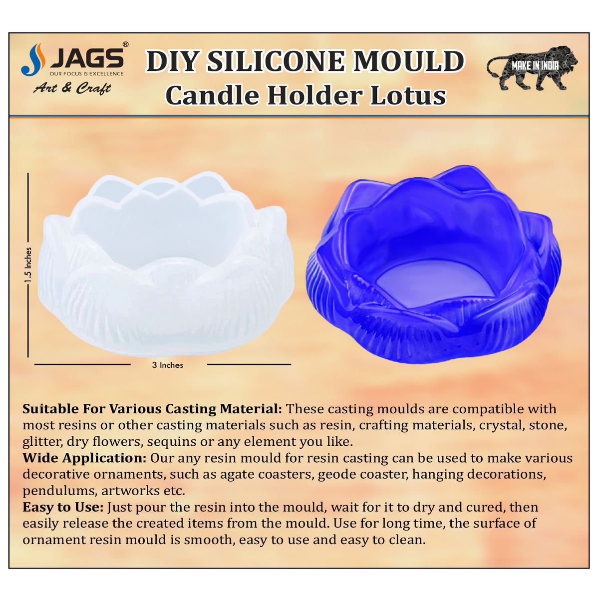 Gift To Love | Silicone Mould Candle Holder Lotus | Code : SMCH03