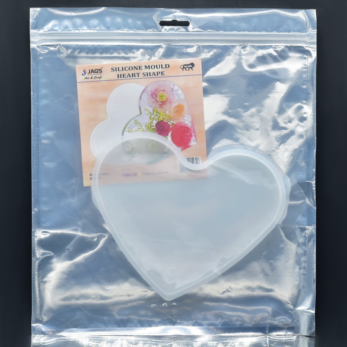 Gift To Love | Silicone Mould Heart | Size : 10 Mm Deep 6 Inch | Code : SMH601