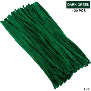 Gift To Love | Craft Pipe Cleaner | Color : Dark Green | Size : 7 Mm X 30 Cm | Pcs : 100 Pcs | Code : MG3815-1