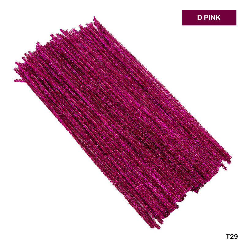 Gift To Love | Craft Pipe Cleaner | Color : Dark Pink | Size : 7 Mm X 30 Cm | Pcs : 100 Pcs | Code : T29
