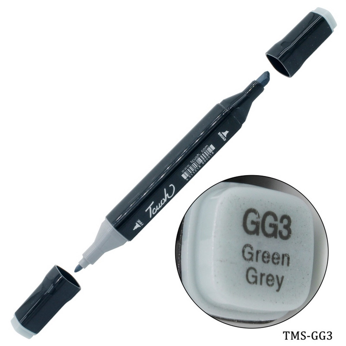 Gift To Love | Touch Marker Soft 2 In 1 Pen | Color : Green Grey | Code : TMS-GG3