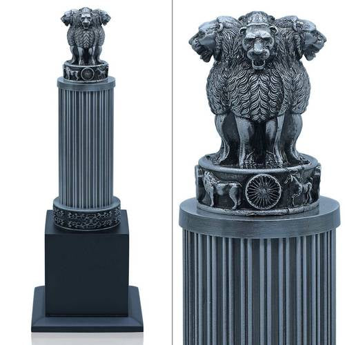 Gift To Love | Desktop Metal Ashoka Pillar 28CM Antic Black | Code : TT1194B