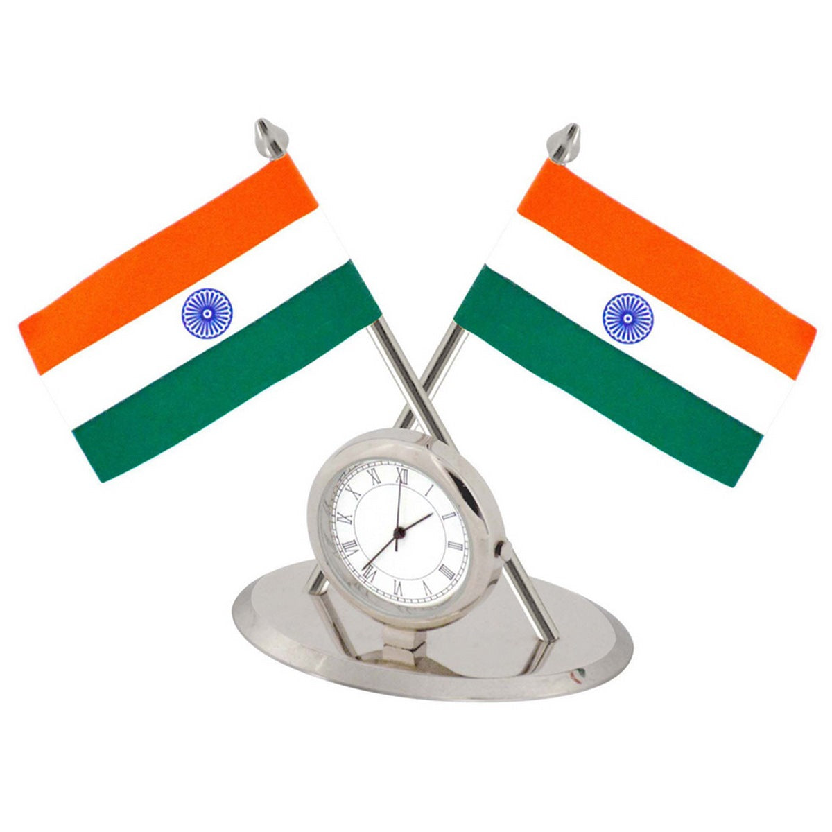Gift To Love | Table Watch With Flag | Color : Silver | Code : TT415SR