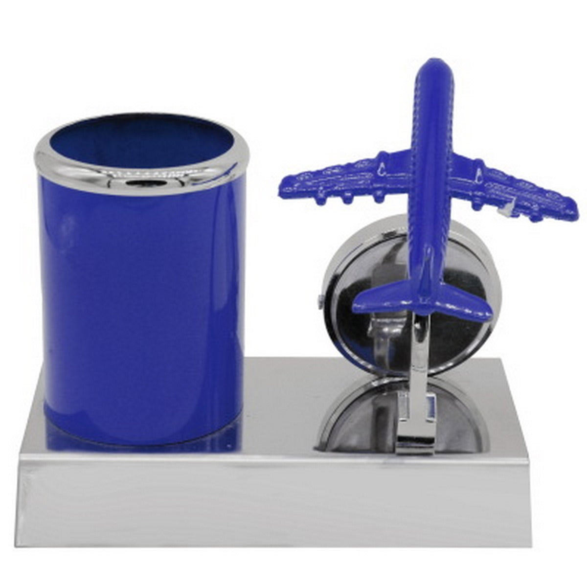 Gift To Love | Pen Stand With Watch With Air Craft | Color : Blue | Code : TT525BE