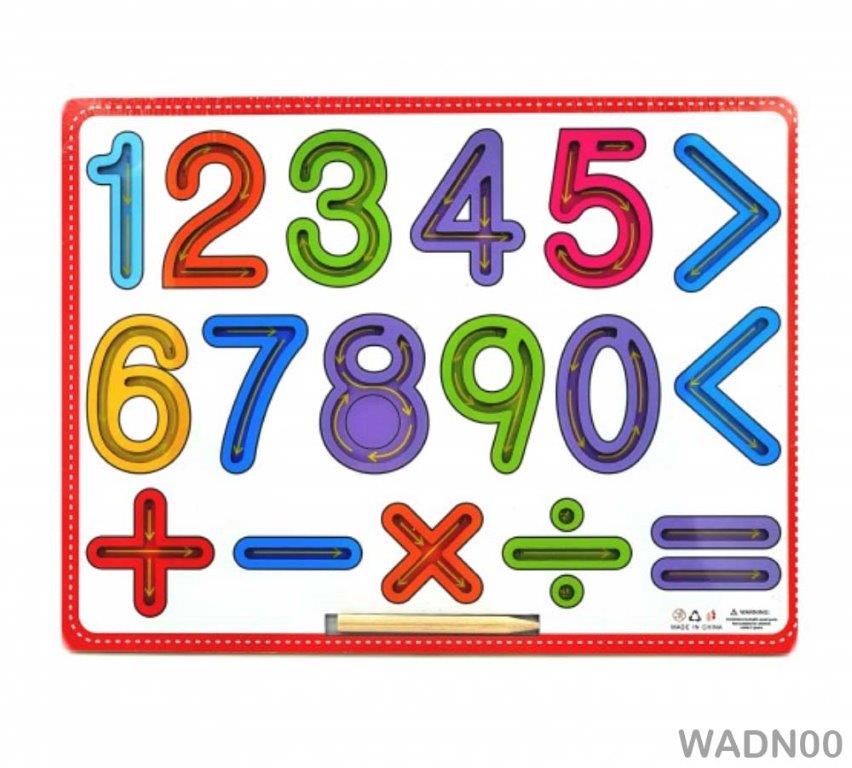 Gift To Love | Tracing Number Board | Size : A4 | Code : WADN00