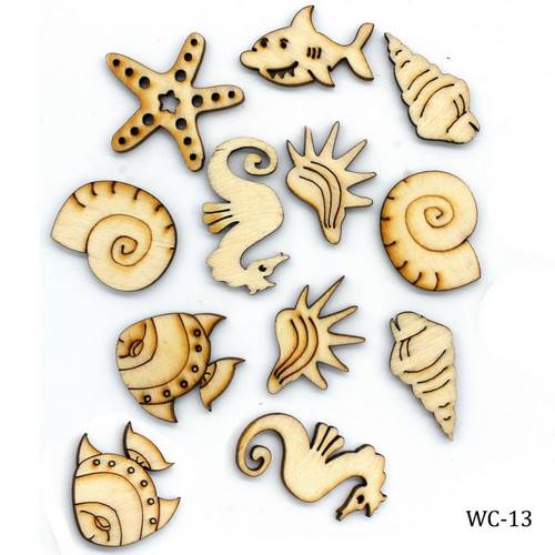 Gift To Love | Wooden Craft Animal Mix Design Small 12pcs | Code : WC-13