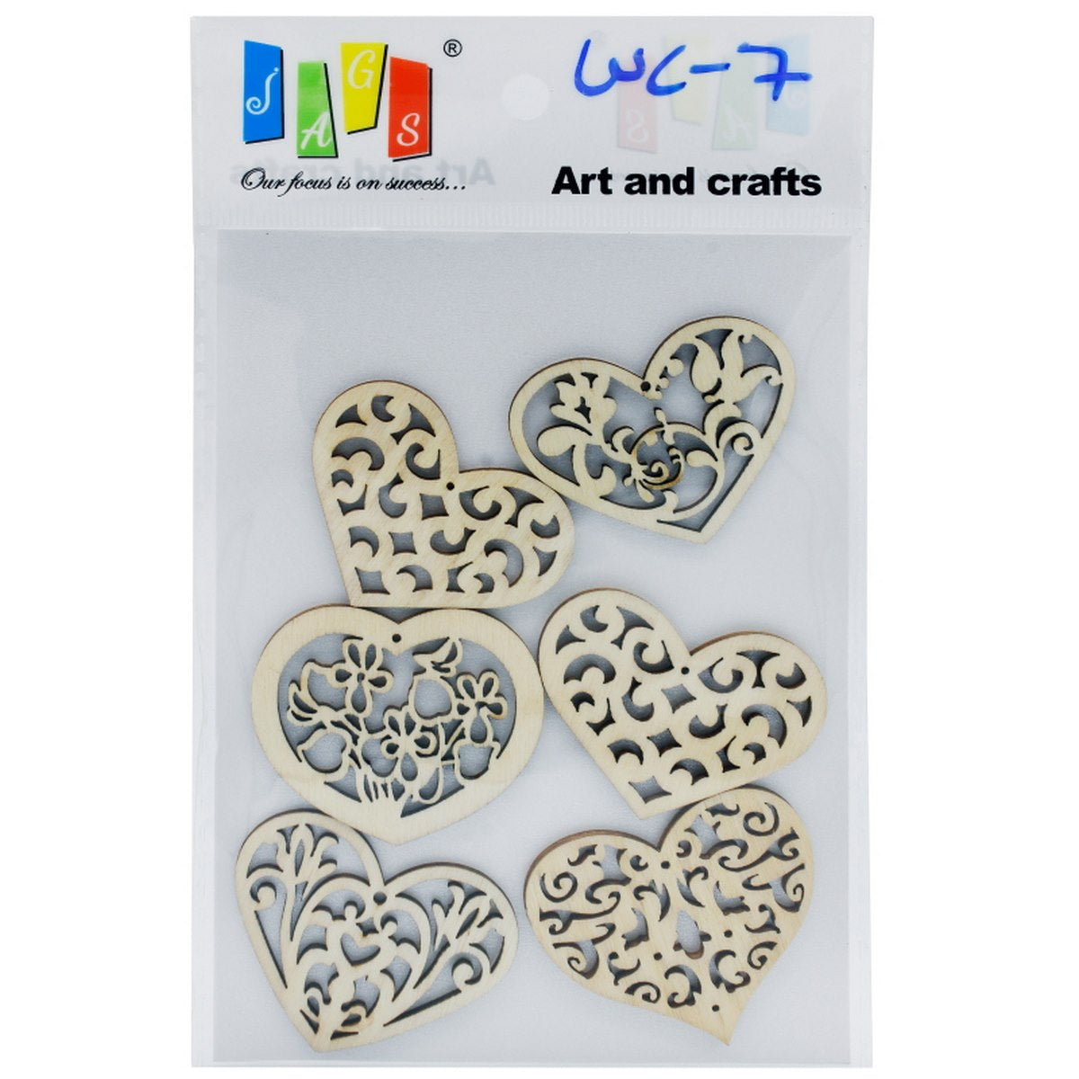 Gift To Love | Wooden Craft Heart Design Big | Pcs : 6 Pcs | Code : WC-7